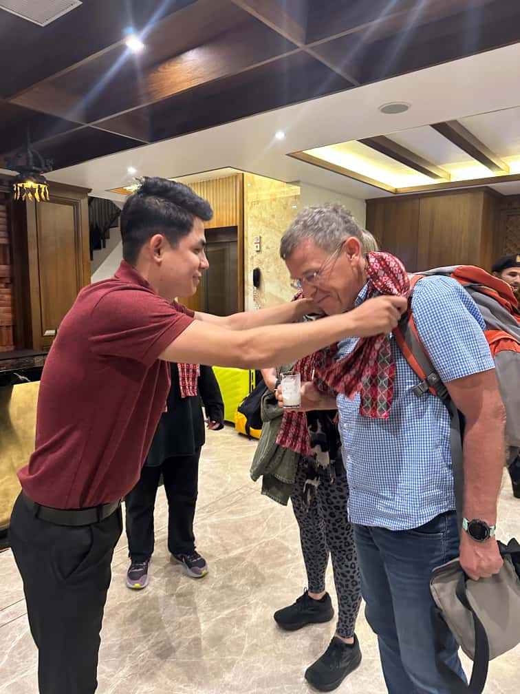 Welcoming Guests at Sara Sadan 